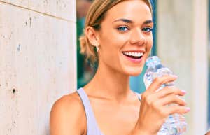 woman drinking water