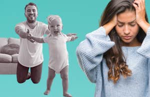 woman, husband, daughter, migraine 