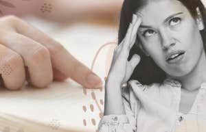 Woman annoyed and rolling her eyes