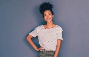 woman smiling