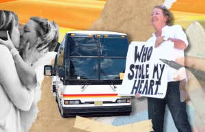 The One Marriage Proposal Video You Need To See (Involving A Bus And A Robot) Woman proposes with a sign