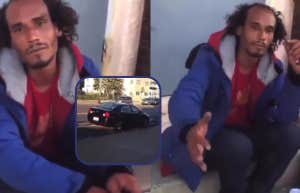Man confronting homeless high school bully