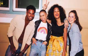 group of friends smiling