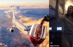 Plane, wine, passenger, flight attendants