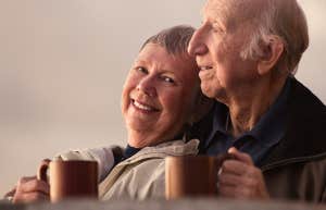 Secrets To A Happy And Long Lasting Marriage (From A Coupled Married Many Years) older couple embracing