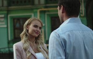 woman and man talking