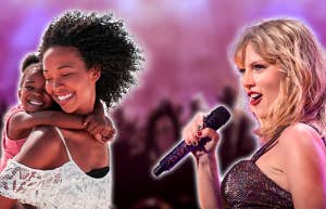 mom and daughter at taylor swift concert
