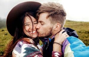 couple kissing in love