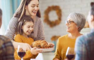 Thanksgiving turkey with family