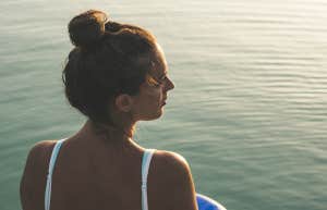 woman in a paddle boat