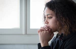 pensive woman