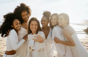 diverse girls at the beach