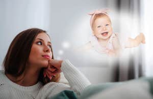 woman thinking of baby