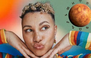 woman, venus and zodiac sign symbols