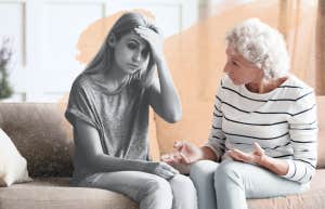 Woman dealing with a toxic mother