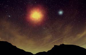 glowing orb in the sky