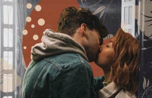 Man and woman kissing