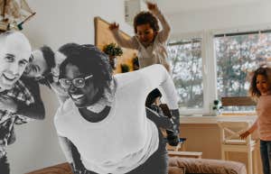 Parents playing with their kids