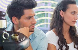 Man and woman upset with each other