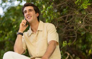 man talking on phone