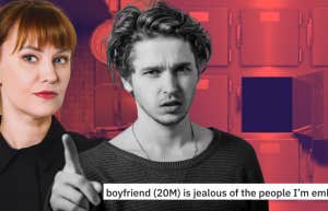 woman whose boyfriend is jealous of the men she sees at work at a mortuary.