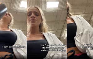 Clips from video of woman harassed at the gym
