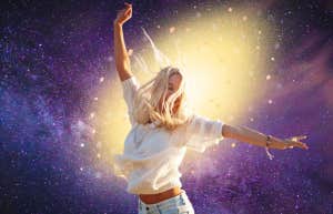 woman excited about life