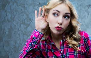 woman listening intently