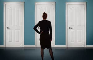 woman needing to make a choice