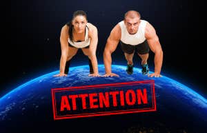 couple doing push ups