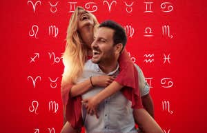 3 Zodiac Signs Who Are Ready For A Long-Term Relationship On October 3, 2023 woman and man happily walking piggy back