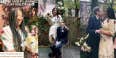 bride and groom, wedding, backyard 
