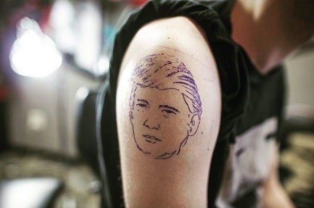 trump hillary tattoo